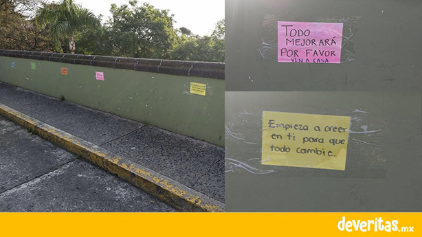 Colocan mensajes de apoyo en el puente Xallitic para prevenir suicidios