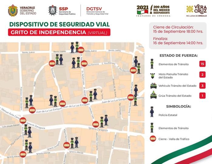 Centro histórico de Xalapa permanecerá cerrado por festejos patrios