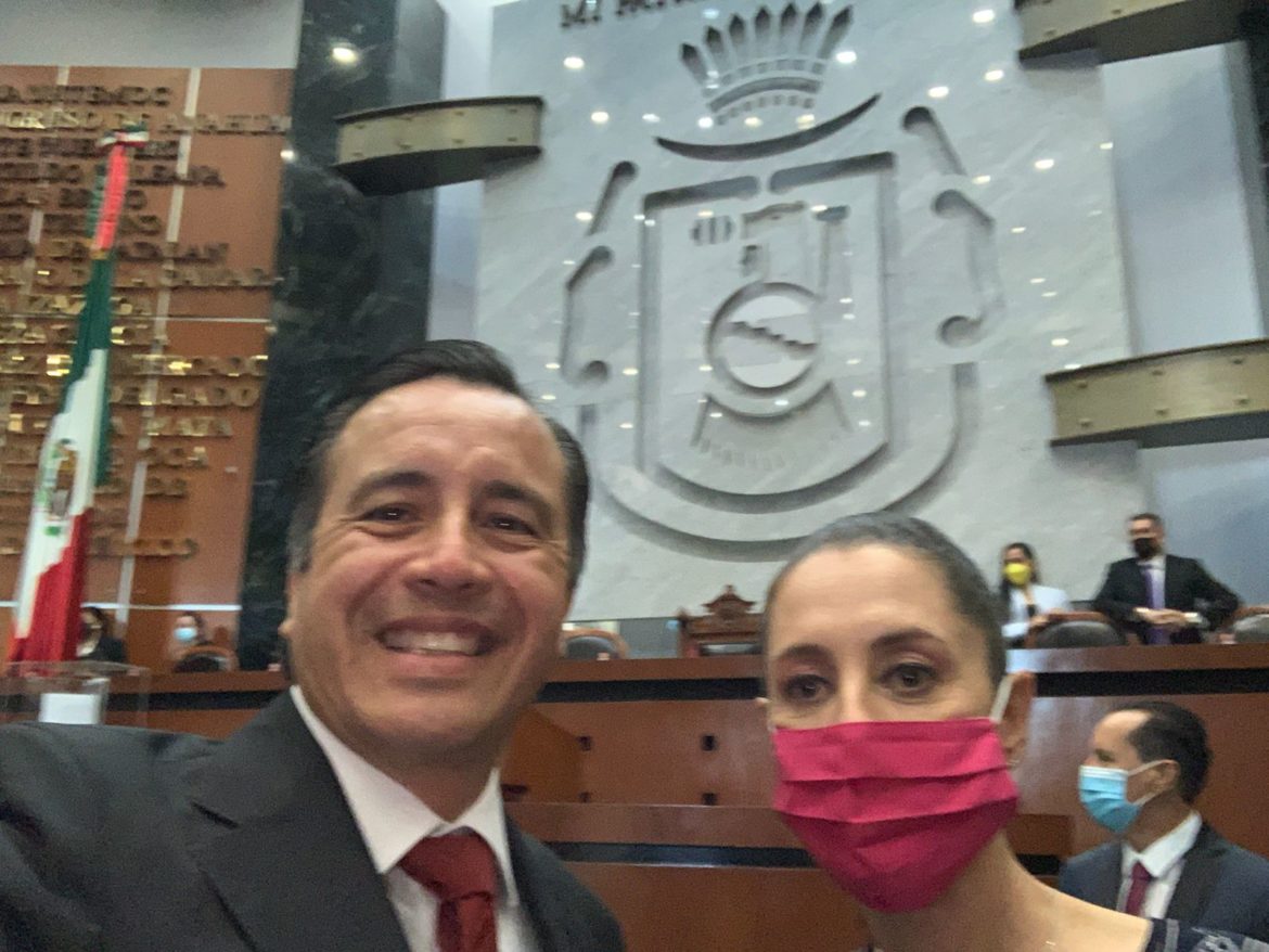Cuitláhuac y Claudia Sheinbaum dan bienvenida a la nueva gobernadora de Guerrero, Evelin Pineda