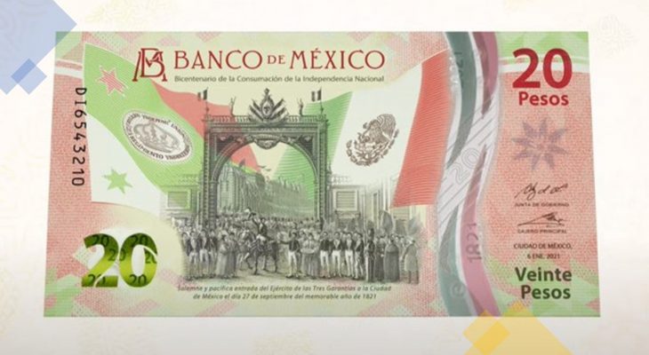 Galardonan al nuevo billete de 20 pesos como el mejor de Latinoamérica