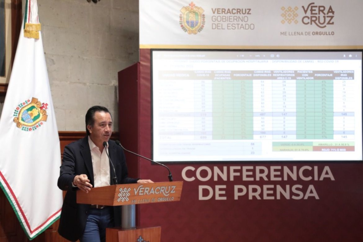 Falso que Veracruz tenga saturación de hospitales por COVID-19: Gobernador