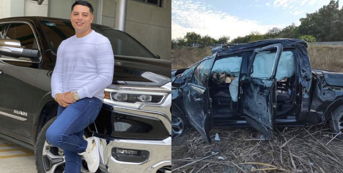 Eduin Caz sufre trágico accidente; destroza su camioneta por conducir en aparente estado de ebriedad