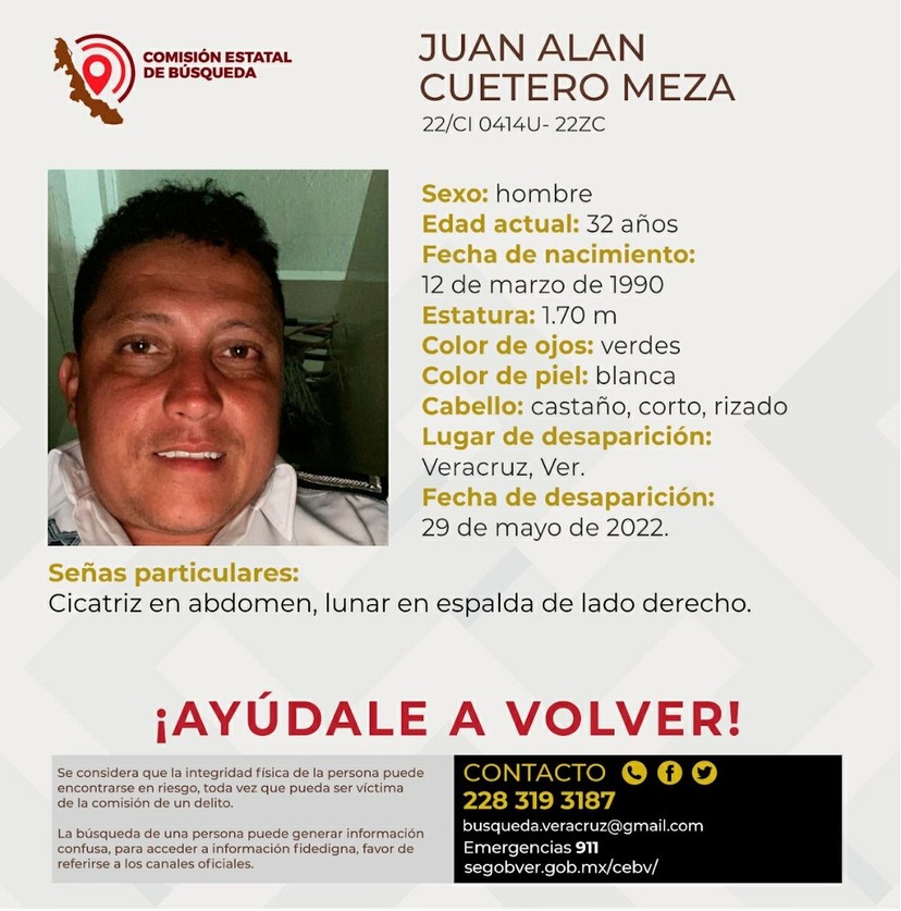 Reportan desaparición del director de la Policía Vial de la SSP en Veracruz