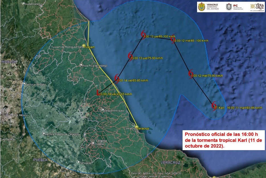 Se encienden las alarmas, ciclón “Karl” podría ingresar a Veracruz el jueves