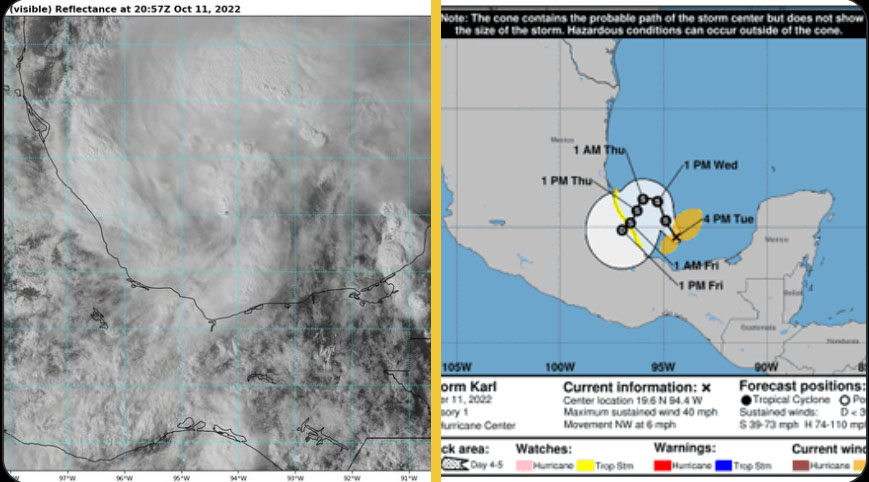 El regreso de “Karl”, se forma tormenta tropical en el Gofo de México