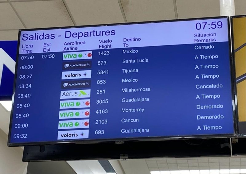 Cancelación y retrasos de vuelos en el aeropuerto de Veracruz alerta a viajeros