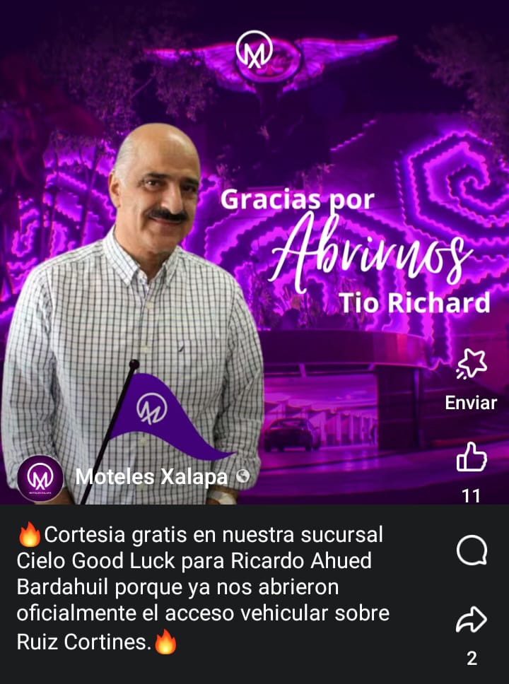 Motel de Xalapa ofrece cortesía gratis al alcalde Ricardo Ahued