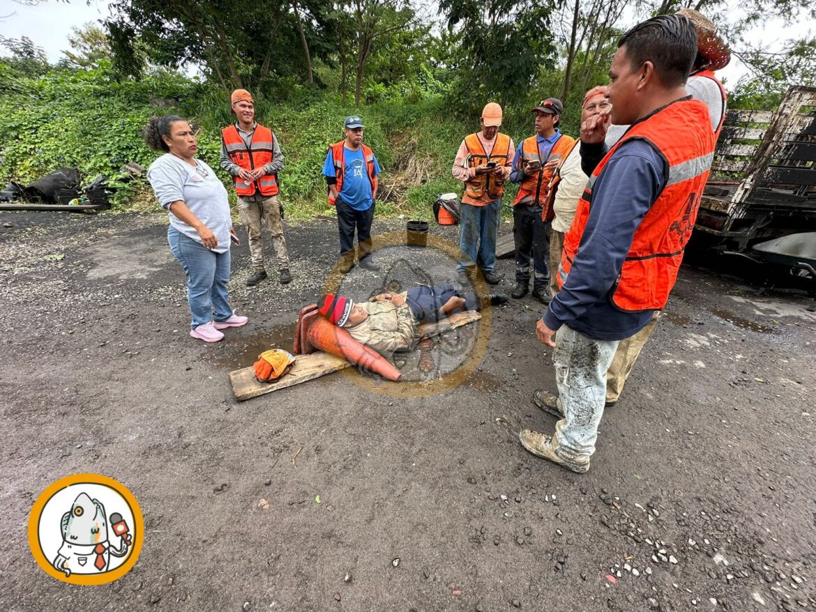 Trabajador del Ayuntamiento de Veracruz resulta herido en trabajos de mantenimiento