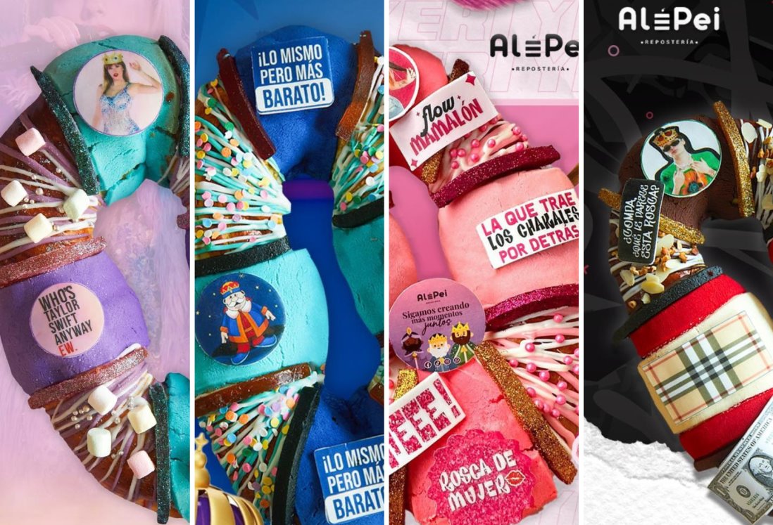 ¡De colección! Repostería de Veracruz crea rosca de reyes con muñequitos de famosos